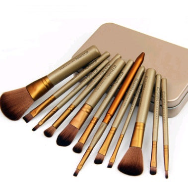 Spacewallart 12-piece makeup brush set featuring various brushes for eyes, face, and foundation for professional beauty application.