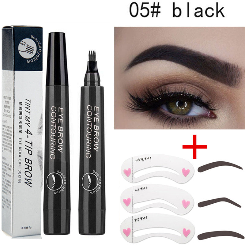 Close-up of a long-lasting liquid eyebrow pencil from Spacewallart, showing the pencil tip and sleek packaging.