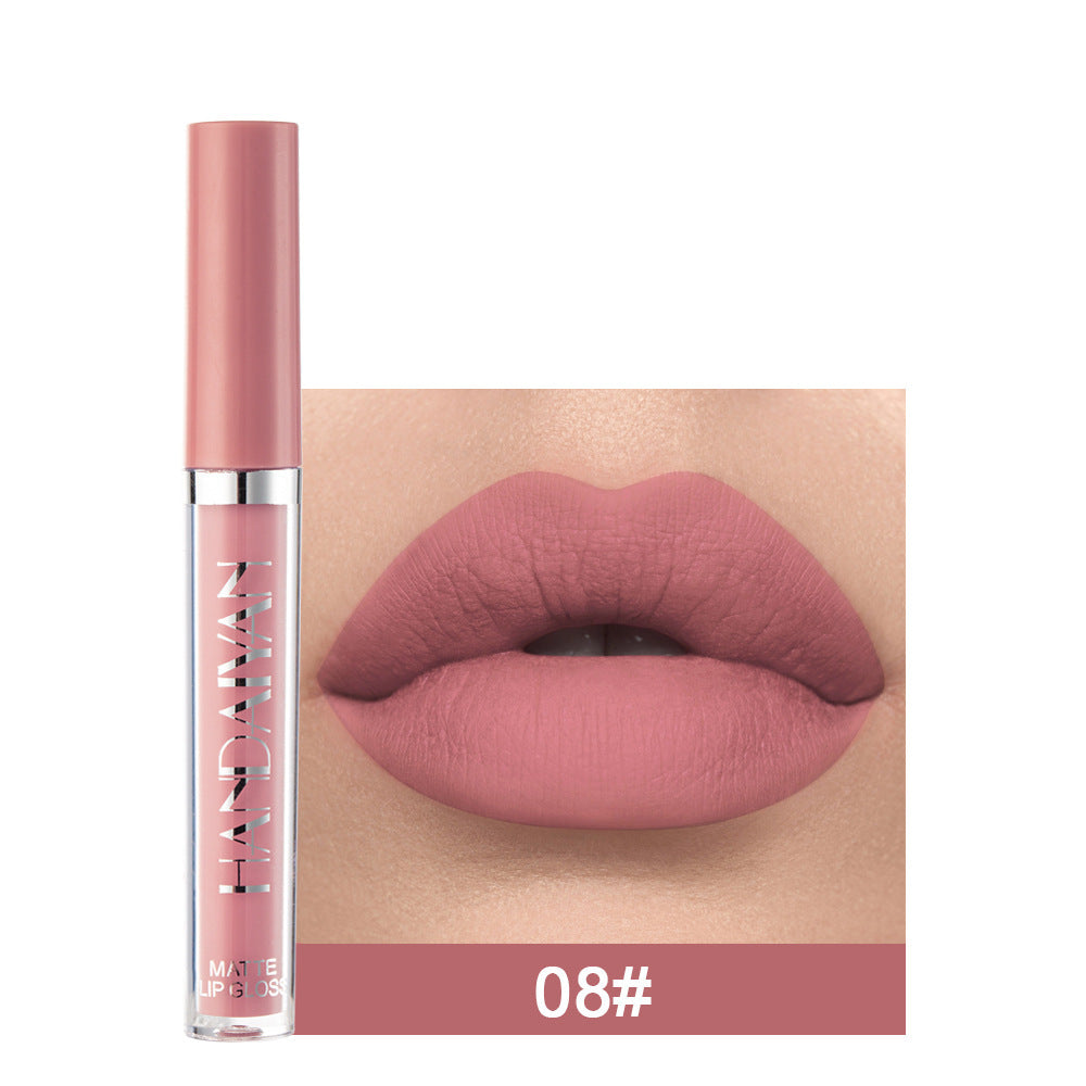 Matte non-stick cup lip gloss from Spacewallart featuring a sleek, glossy container with a smooth, matte finish for a beauty accessory.