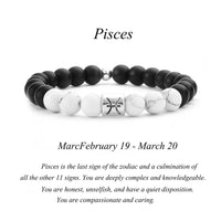 Black agate and white turquoise couple bracelets with beaded designs, stylish accessories by Spacewallart.