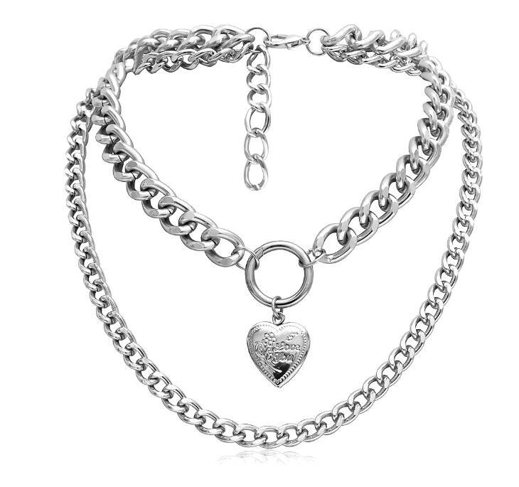 Metal Heart Choker necklace from Spacewallart, stylish accessories featuring a heart-shaped pendant on a metal chain.