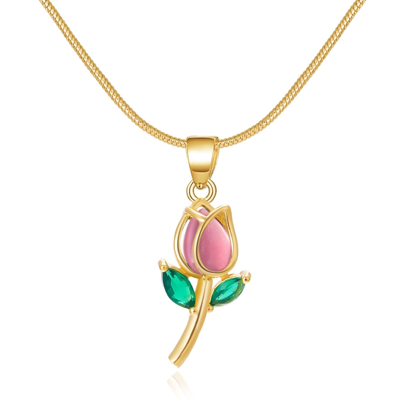 Elegant tulip-shaped necklace by Spacewallart featuring delicate floral pendant on a silver chain.