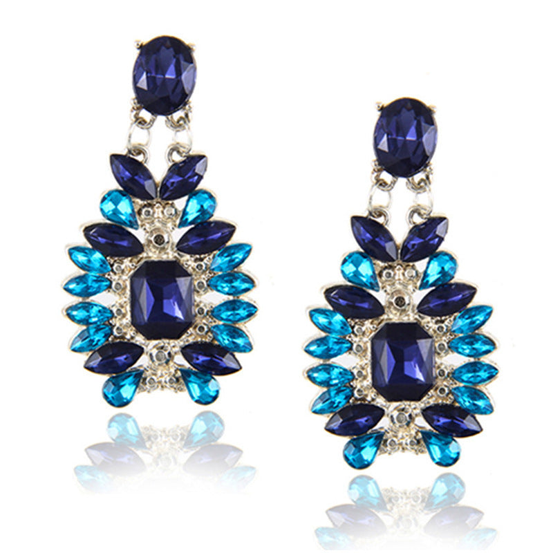Spacewallart alloy diamond earrings featuring sparkling diamond accents and sleek metal design, perfect for stylish accessories.