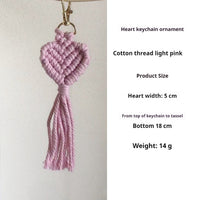 Hand-woven key accessories by Spacewallart, small creative gift, featuring colorful woven fabric and metal keyring for apparel use.