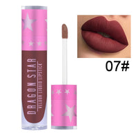 Matte velvet purple lipstick from Spacewallart, showing a sleek tube and vibrant purple shade for beauty makeup.