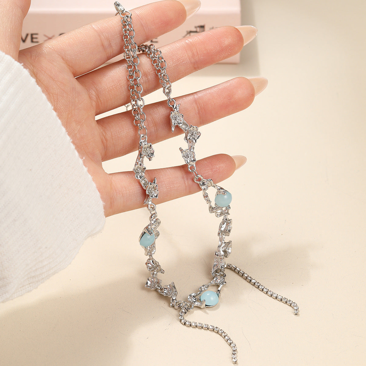 Fashion irregular necklace by Spacewallart featuring unique, asymmetrical accessories with mixed metal elements.
