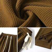 Makaron knitted wide-leg pants by Spacewallart, featuring a relaxed fit and textured knit fabric in a stylish design.