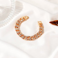 Spacewallart Cuban Thick Link Chain Bracelet, stylish accessories with large interlocking links in a sleek metallic finish.