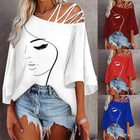 Casual fashion stitching loose top by Spacewallart, featuring stylish design and comfortable fit, shown in this apparel product image.