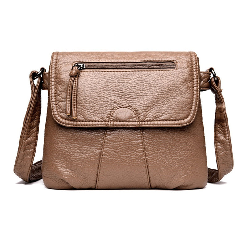 Spacewallart crossbody shoulder bag made of soft PU leather, compact accessories with adjustable strap and sleek design.
