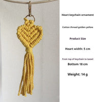 Hand-woven key accessories by Spacewallart, small creative gift, featuring colorful woven designs on keychains.