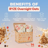 RYZE Superfoods Mushroom Coffee and Overnight Oats from Spacewallart, USDA Organic, medium roast coffee with mushroom-infused oats.