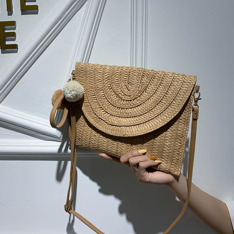 Hand woven bag from Spacewallart, showcasing intricate craftsmanship and natural fiber textures, perfect as a stylish accessories piece.