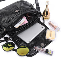 Spacewallart crossbody soft PU leather shoulder bag with adjustable strap and sleek design, perfect for accessories and everyday use.