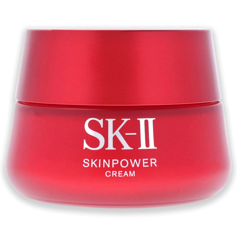 SK-II Skinpower Cream in 2.7 oz jar, featuring smooth, luxurious texture and elegant packaging for skincare nourishment.