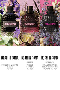 Valentino Uomo Born In Roma Intense Eau de Parfum for Men, 3.4 oz, featuring a sleek bottle with elegant design.