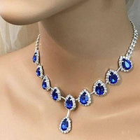 Blue Zirconia Necklace from Spacewallart, featuring a delicate chain with a stunning blue zirconia pendant, perfect for elegant accessories.