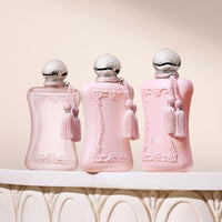Parfums de Marly Delina rose floral parfum for women in a 75ml bottle, showcasing elegant packaging.