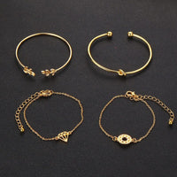 Bohemia Leaf Knot hand cuff link chain charm bracelet by Spacewallart with leaf and knot design, stylish accessory for women.