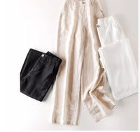 Light beige summer thin casual pants from Spacewallart, displayed flat with a comfortable fit and lightweight fabric.
