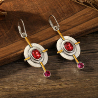 Retro oval earrings by Spacewallart with gold-tone finish, featuring a sleek oval shape perfect for vintage-inspired jewelry accessories.