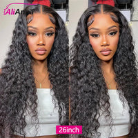 Close-up of a curly wave glueless wig by Spacewallart, showcasing its natural curls and detailed hair texture.