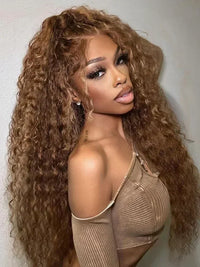 Deep Wave HD Lace Front Human Hair Wig by Spacewallart featuring natural deep wave texture and lace front for a seamless look.