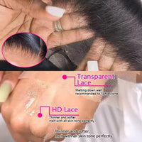 Real Remy Brazilian human hair wig by Spacewallart showing long, straight hair with natural shine and lace front design.