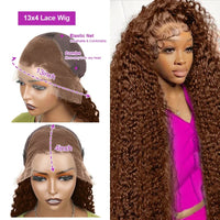 Chocolate brown deep wave lace front curly wig by Spacewallart, showcasing voluminous, textured curls and a natural lace front.