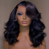 Spacewallart body wave bob wig made of natural hair, showcasing soft waves and a sleek, stylish cut for a modern look.