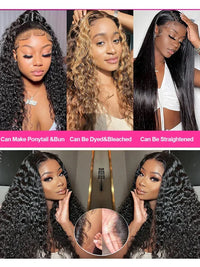 Spacewallart water wave curly lace frontal wig featuring lush, natural-looking water wave curls and a lace front for a seamless fit.