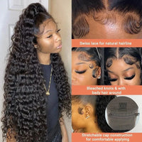 Deep wave lace frontal curly wig by Spacewallart, showcasing a natural hairline with voluminous, tightly curled deep wave hair.