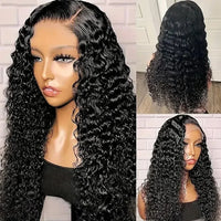 Deep wave lace frontal curly wig by Spacewallart featuring natural-looking curls and a lace front for a seamless hairline.