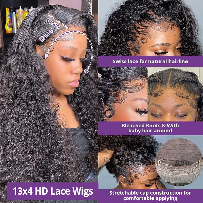 Transparent HD lace frontal curly wig by Spacewallart, showcasing natural curly hair with a clear lace front for seamless styling.