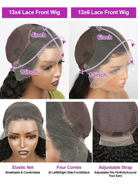 Spacewallart Water Wave Lace Front Curly Wig showcasing natural water wave curls and lace front design for a realistic look.