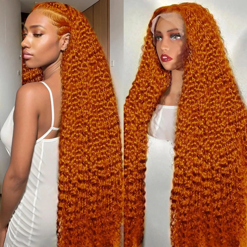 Orange-colored water wave hair extension by Spacewallart, showcasing vibrant, flowing, and textured hair strands.