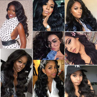 Brazilian raw human hair wig by Spacewallart featuring natural black, straight hair with a lace front for a seamless look.