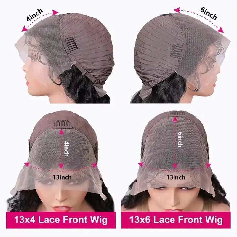 Water Wave Lace Front Human Hair Wig by Spacewallart, showing the natural water wave texture and lace front design.