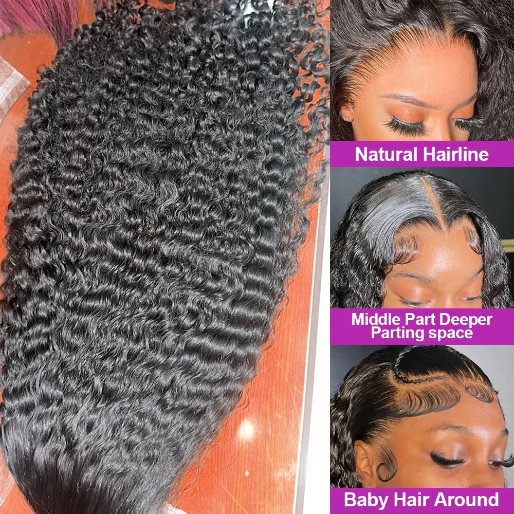 Transparent HD lace frontal curly wig from Spacewallart showcasing natural curls and clear lace for seamless hairline blending.