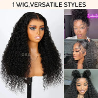 Deep wave strap snug fit wig by Spacewallart featuring curly hair and adjustable strap for a secure fit