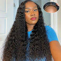 Spacewallart HD lace closure curly glueless wig with natural hair texture and intricate curl pattern, showcasing a realistic hairline.
