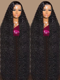 Deep wave HD lace front human hair wig by Spacewallart featuring curly texture and natural-looking lace front for a seamless style.