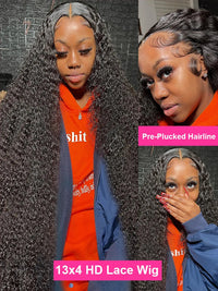 Spacewallart Water Wave Curly Lace Frontal Wig featuring natural water wave curls and lace front for a seamless fit.