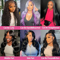Spacewallart Body Wave Human Hair Wig showing long, natural-looking body wave style on a realistic hair wig cap
