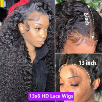 Deep Wave HD lace frontal wig by Spacewallart featuring natural deep wave curls and transparent lace for a seamless hairline.
