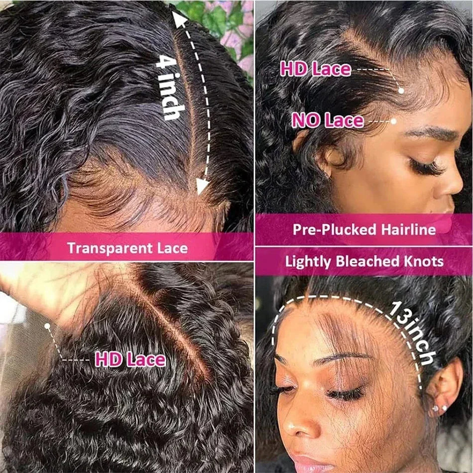 Deep wave frontal wig by Spacewallart featuring natural deep wave hair, frontal lace design, and realistic hairline.