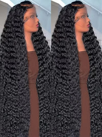 Spacewallart human hair curly wig showcasing voluminous, natural-looking curly hair styled for a fashionable appearance.
