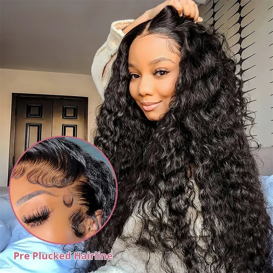 Spacewallart HD lace frontal curly glueless wig featuring natural curly hair and a seamless fit for a stylish look.