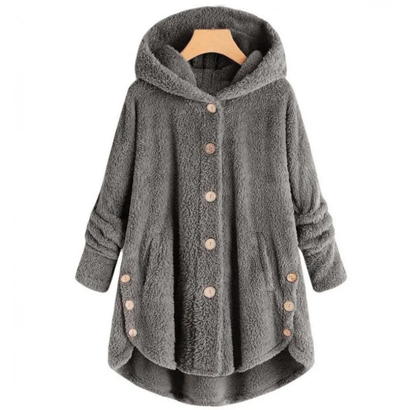 Spacewallart plush hoodie in soft fabric, featuring a cozy, casual fit with a hood and front pocket for comfortable wear.