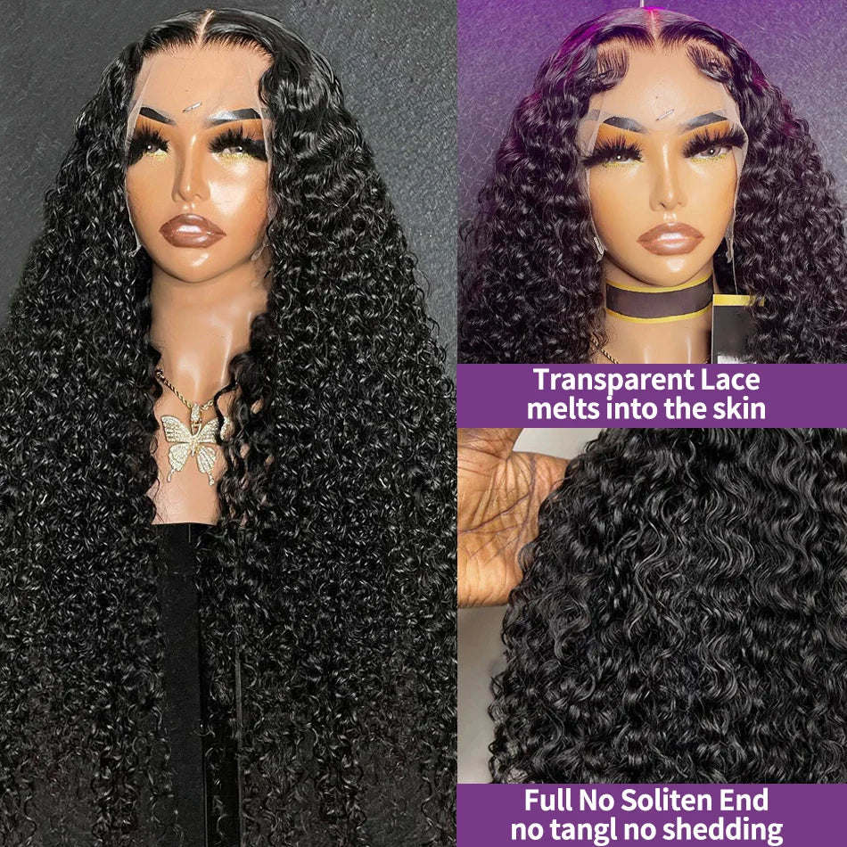 Brazilian deep wave hair wig by Spacewallart showcasing lush, voluminous deep wave curls on a natural hair wig.